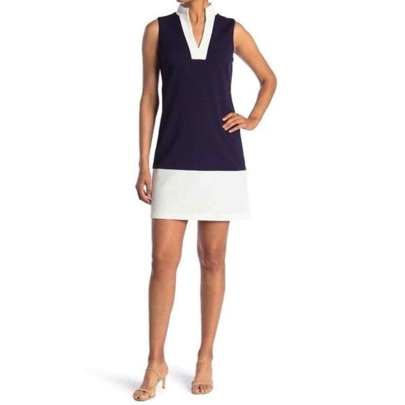 SAIL TO SABLE Nautical Sleeveless Colorblock Tunic Shift Dress - Picture 1 of 9